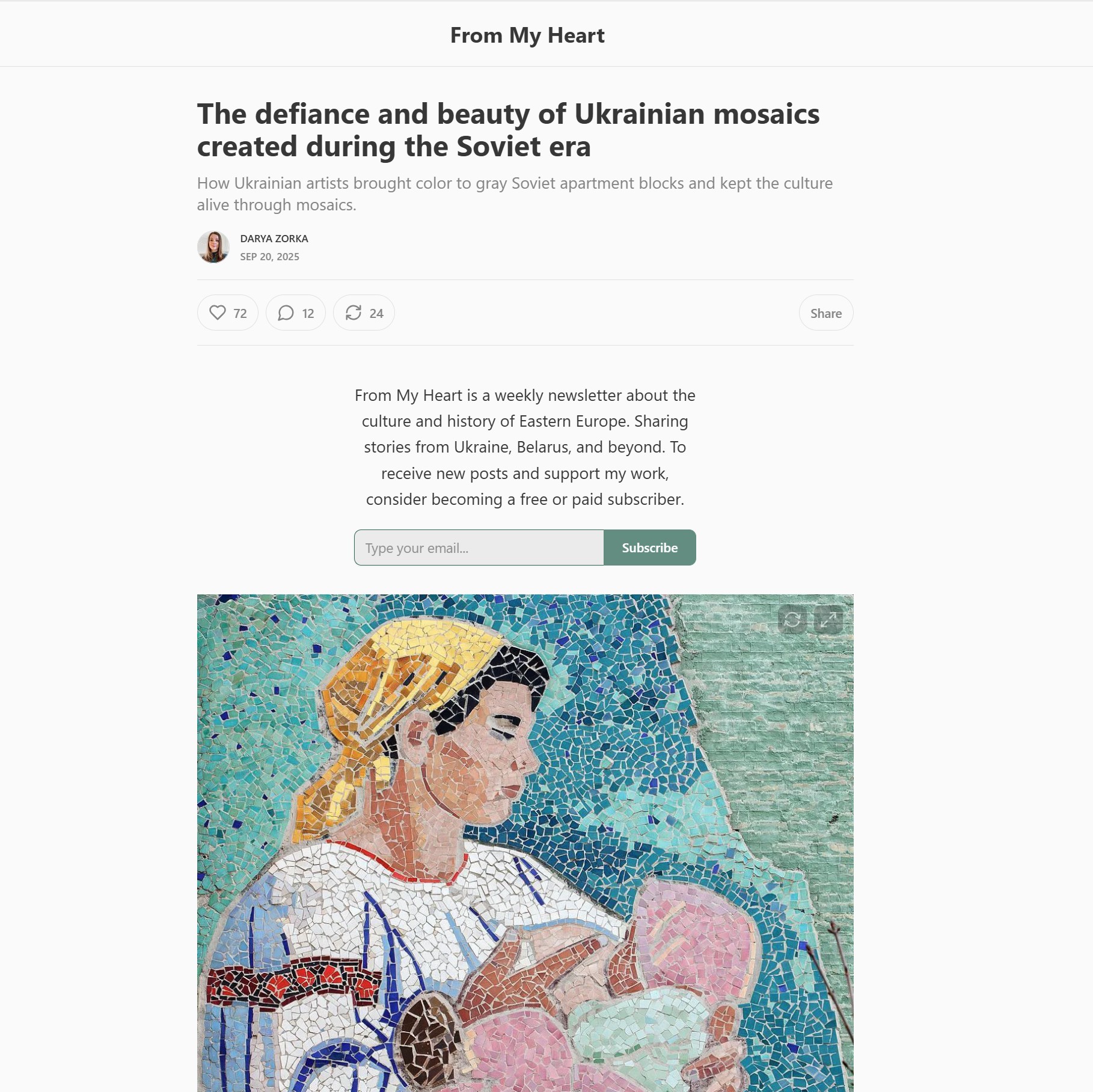 Substack - From My Heart